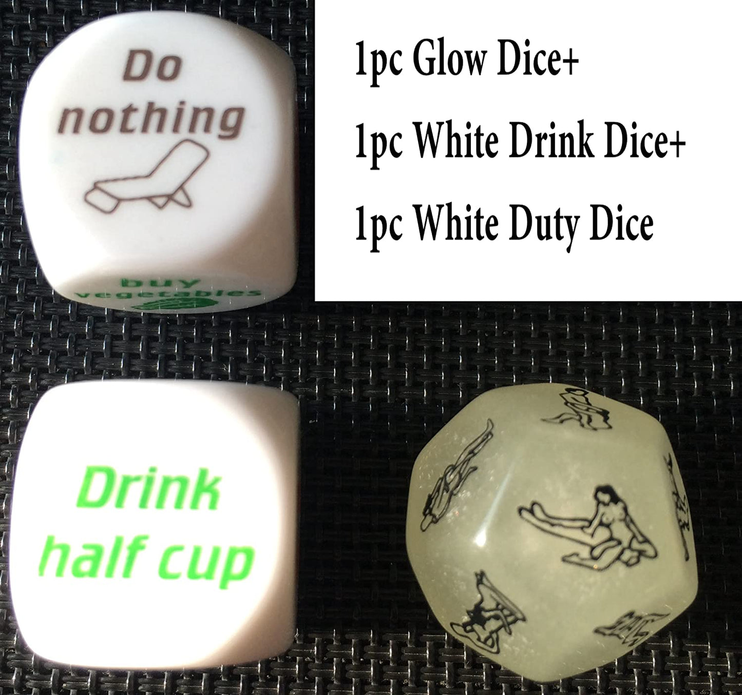 U-SHARK® Glow in the Dark Valentine's Day Funny Couple Partner Fitness Games Bar Party Pub Sexy Dice Fun Toy Game Pro Glow 12 Sides Funny Luminous Sex Dice for Bachelor Party or Couples Novelty Gift