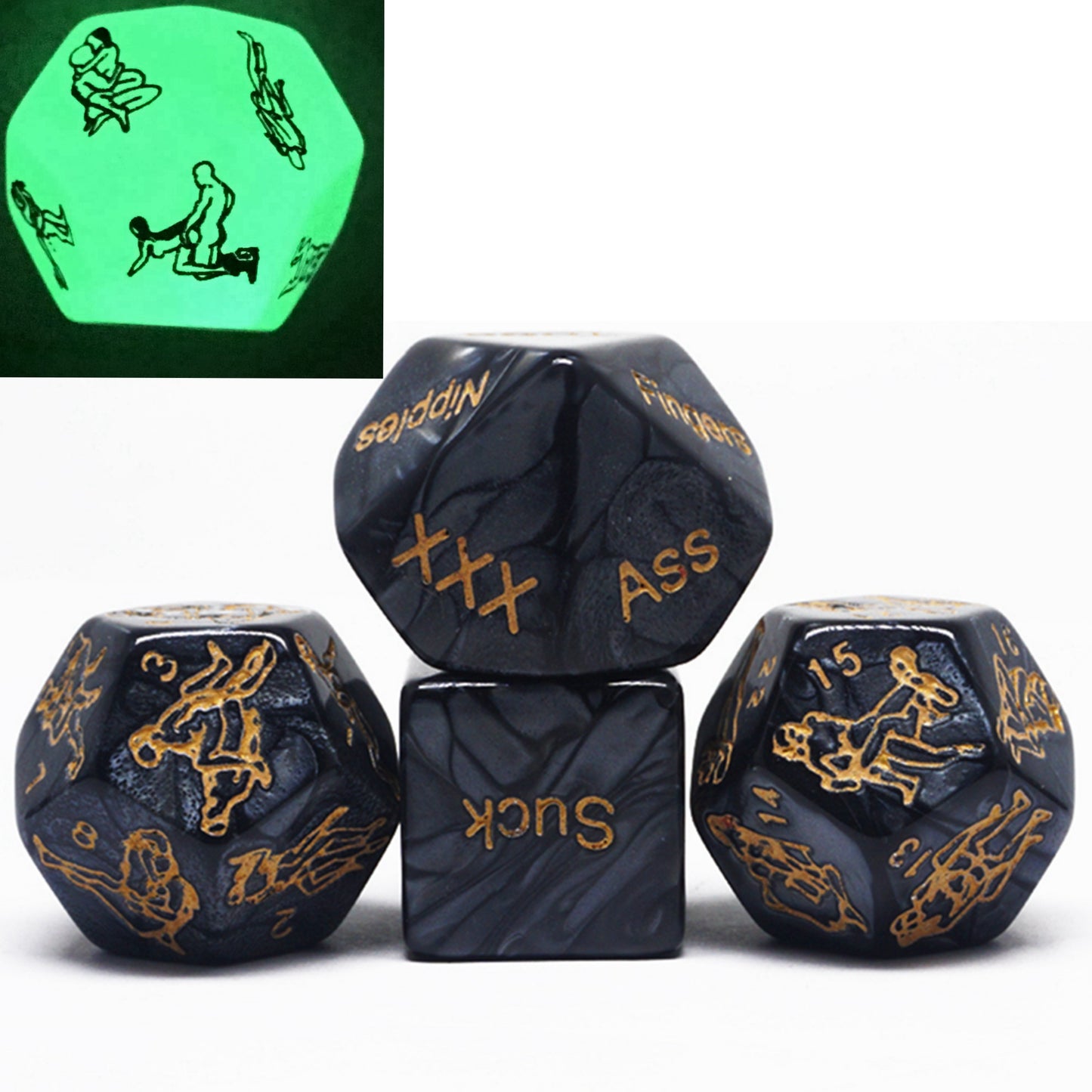 Glow in the Dark Sex Dice Sex Game for Adult Couples Prime with 36-Sex-Position and 60 EROTIC FOREPLAY OPTIONS Sex Toys & Games Glow Funny Luminous Sex Dice for  Bachelor Party or Couples Novelty Gift
