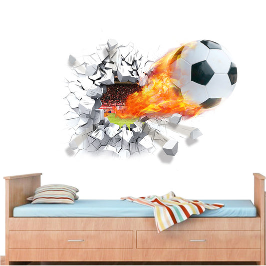 U-Shark® 3D Football Wall Decals for Bedroom 3D Football Soccer Wall Stickers for Boys Rooms Football Soccer Wall Décor Stickers Removable Vinyl Sports Decal Wall Murals Decoration Nursery Christmas Birthday Gifts
